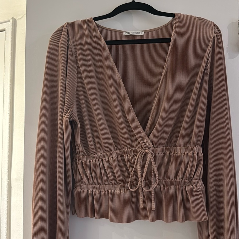 Zara taupe top in great condition - worn one time